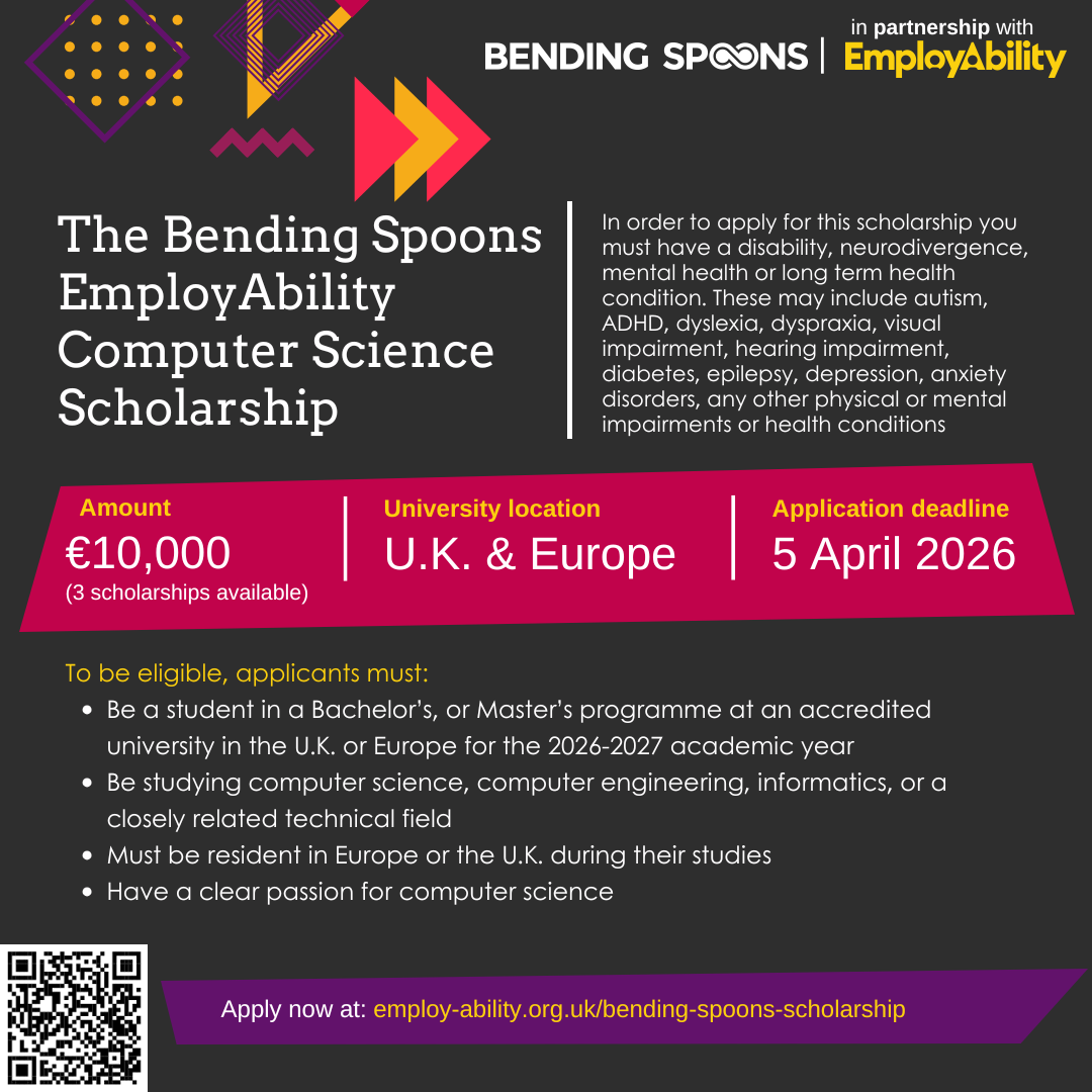 The Bending Spoons EmployAbility Computer Science Scholarship