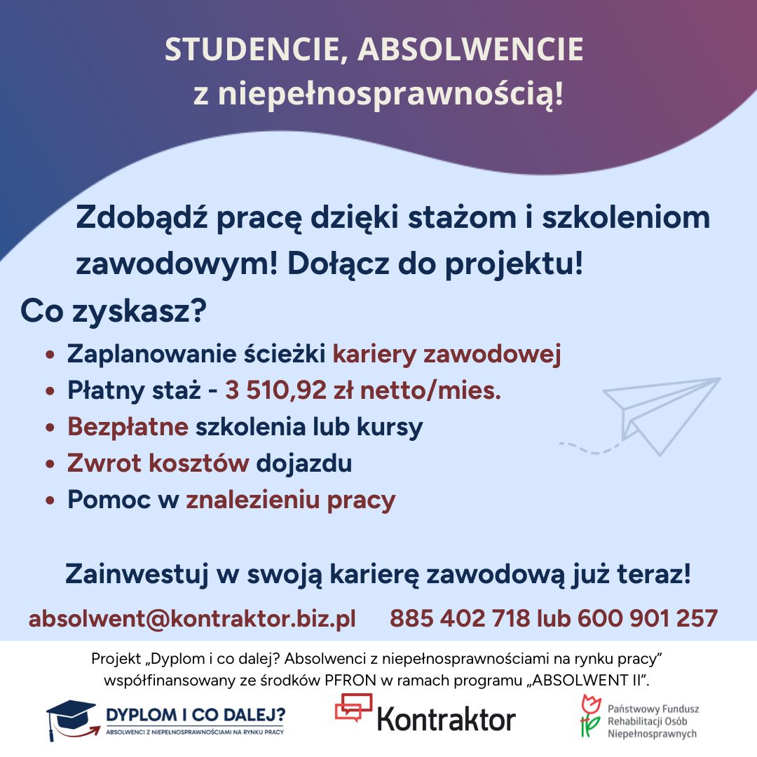 Dyplom i co dalej? Absolwenci z niepełnosprawnościami na rynku pracy