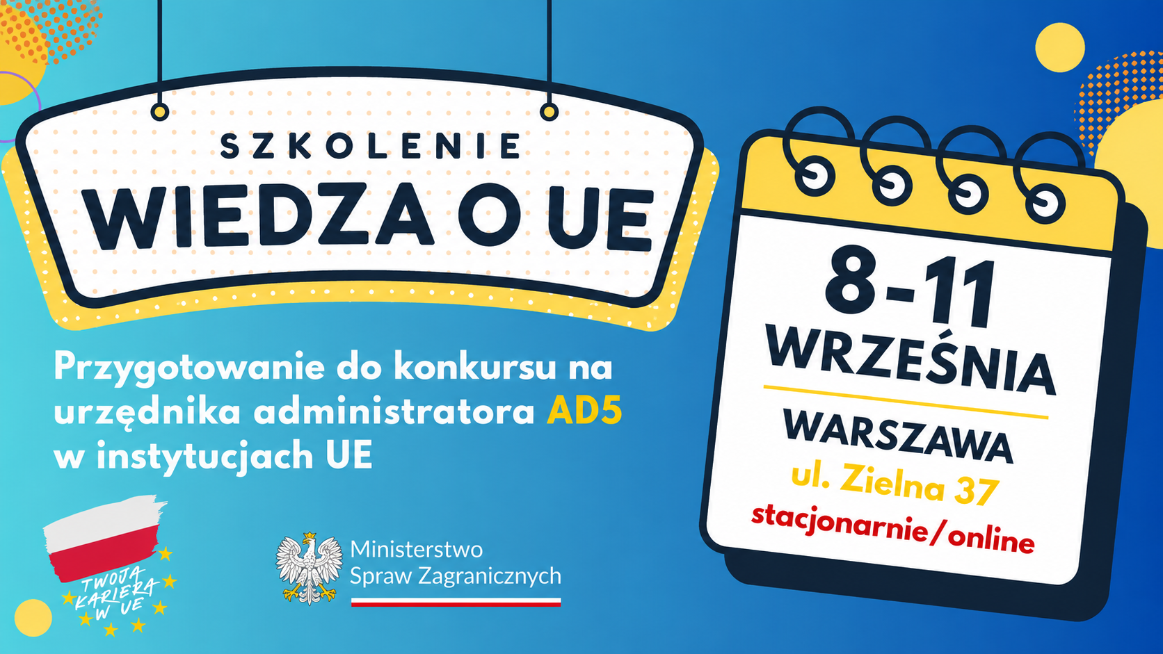 Bezpłatne szkolenie z wiedzy o Unii Europejskiej. Zapisy do 6 września