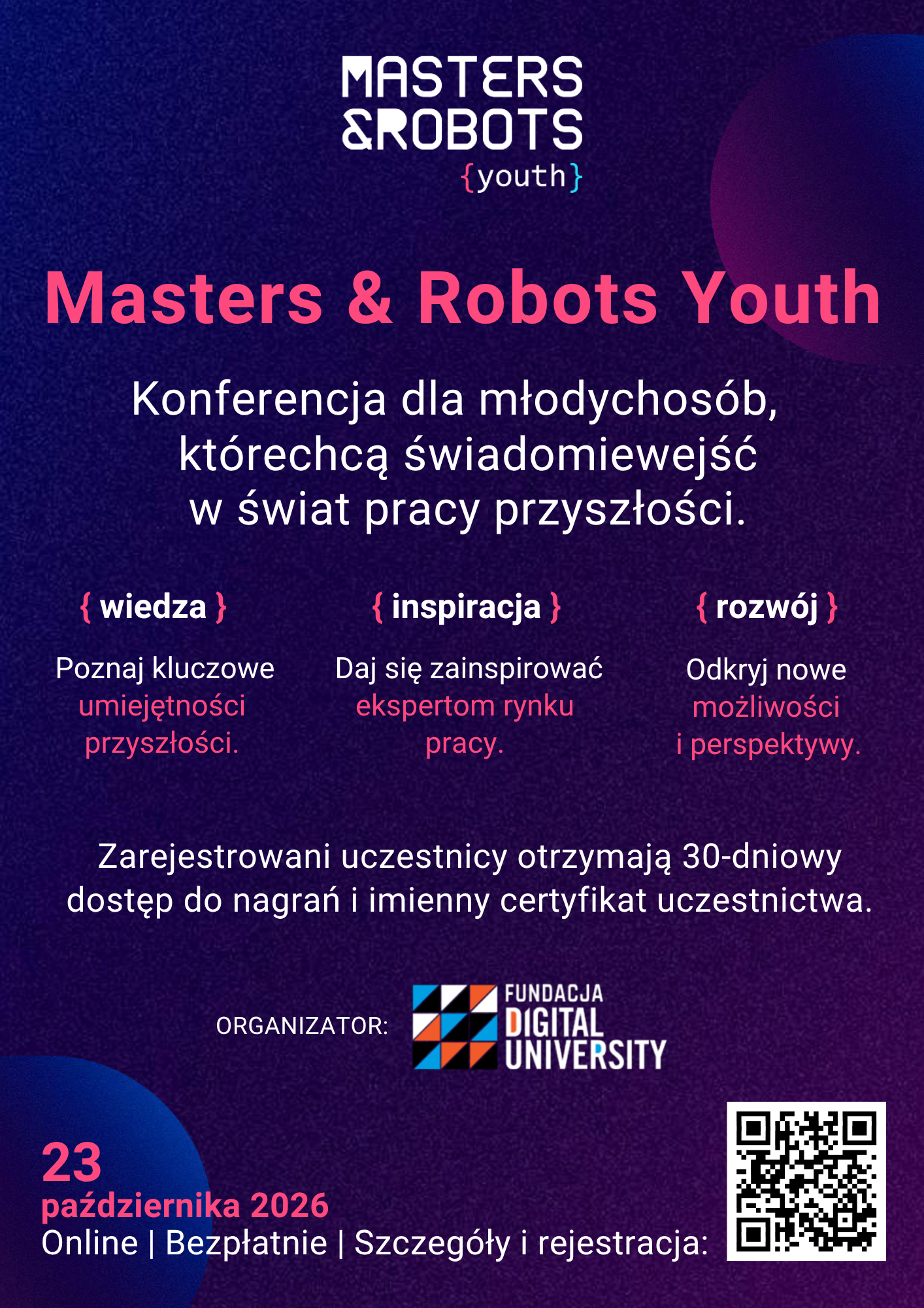 Masters & Robots Youth: bezpłatna konferencja online o rynku pracy przyszłości