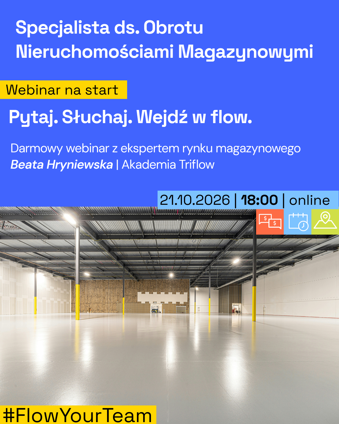 Sprawdź jak wygląda praca doradcy na rynku nieruchomości magazynowych! Sprawdź webinar Akademii Triflow!