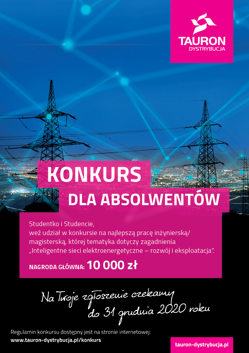 Konkurs na pracę dyplomową „Inteligentne sieci elektroenergetyczne – rozwój i eksploatacja”.   