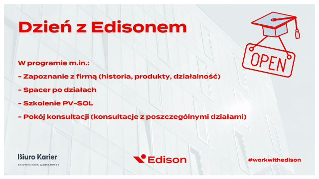 Dzień z Edisonem (wydarzenie stacjonarne w siedzibie firmy)  