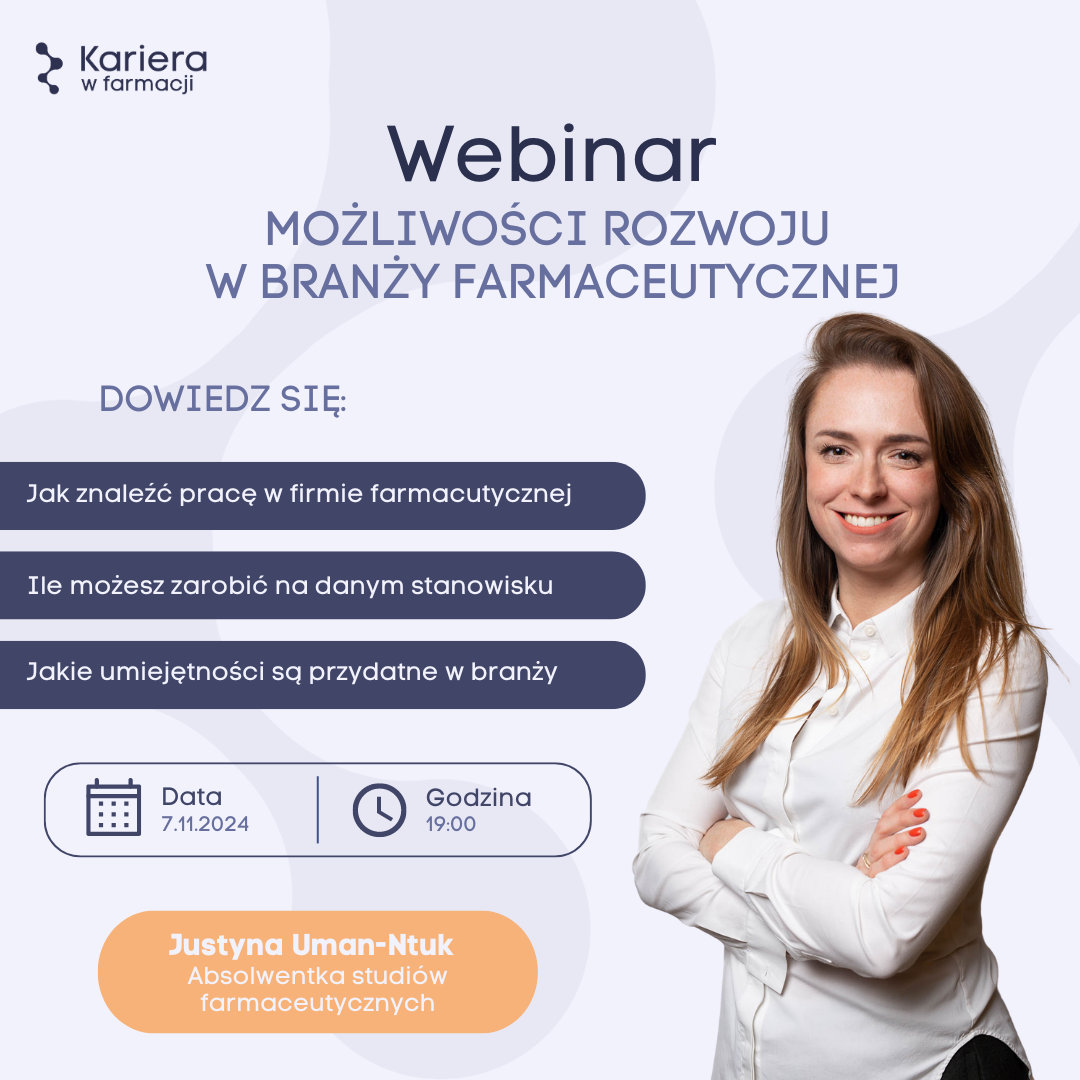 Możliwości w branży farmaceutycznej – webinar dla studentów 